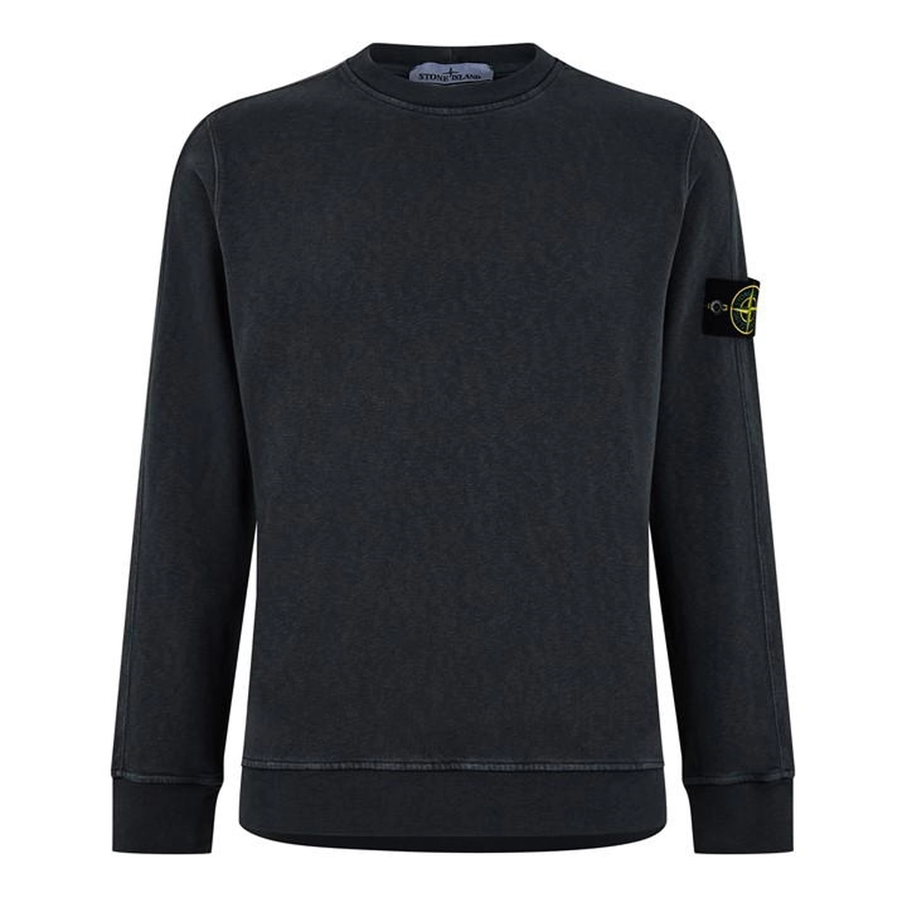 Stone Island Logo Badge Crew Sweater - Grey